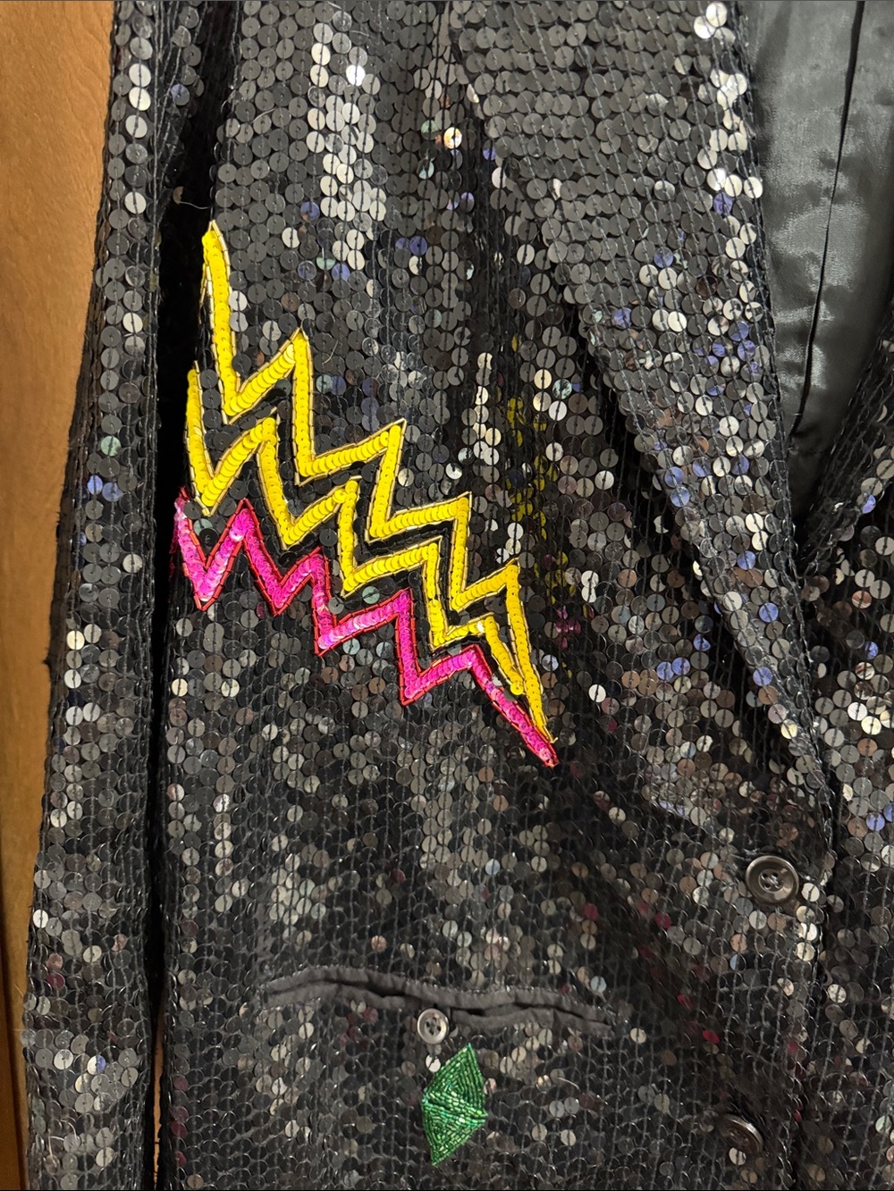 Vintage Sandy Starkman Fully Sequin Blazer Abstract Art - Picture 3 of 12